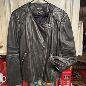 LUCKY BRAND WOMENS XL LAMBSKIN BIKER STYLE JACKET!